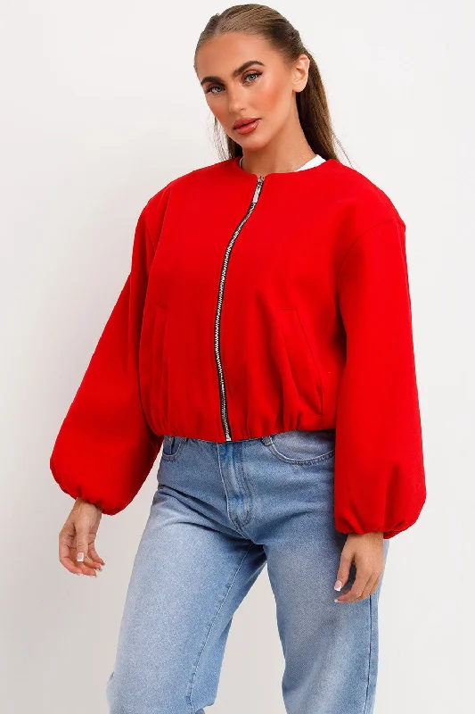 Soft Bomber Jacket Red