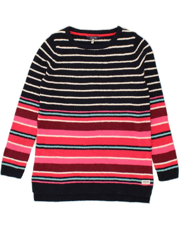 JOULES Womens Boat Neck Jumper Sweater UK 10 Small Navy Blue Striped