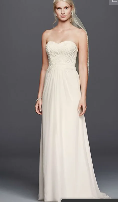 Sneak Peek Sale David's Bridal Chiffon Lace Sweetheart Wedding Dress