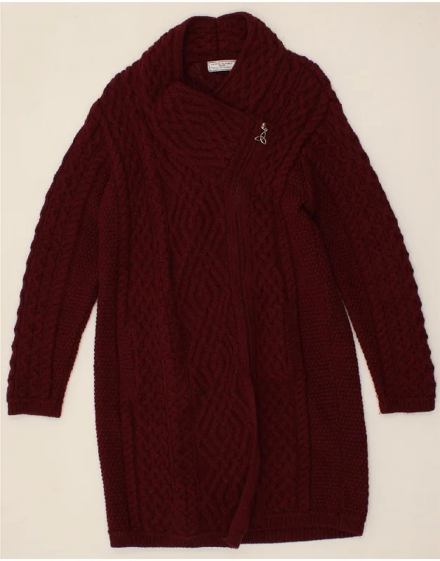 THE WOOLLEN MARKET Womens Longline Cardigan Sweater UK 16 Large Burgundy