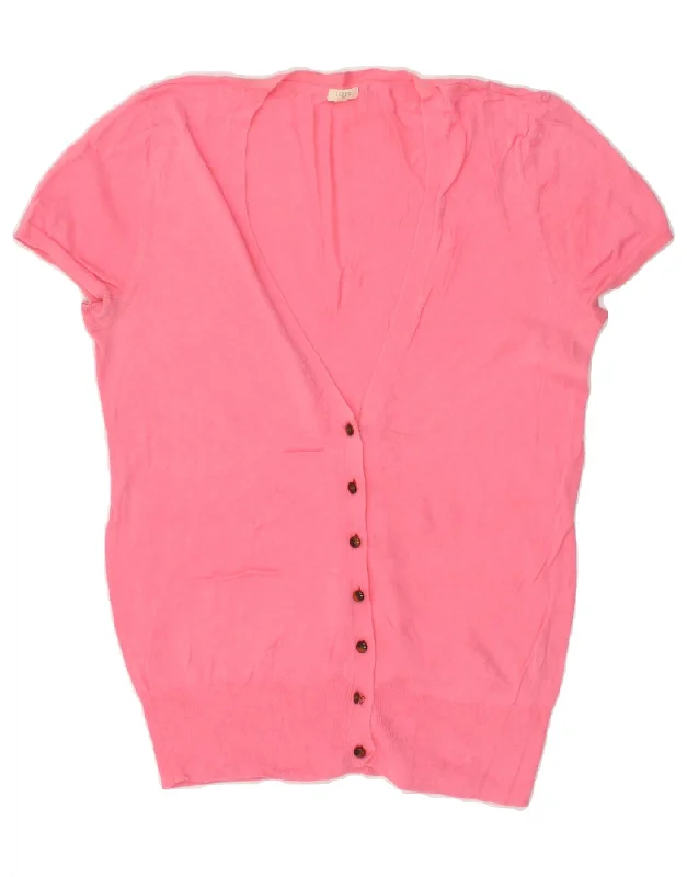 J. CREW Womens Short Sleeve Cardigan Sweater UK 10 Small Pink