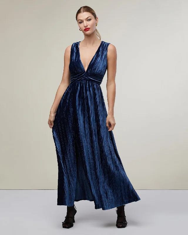Exclusive Deal Pleated Velvet V-Neck