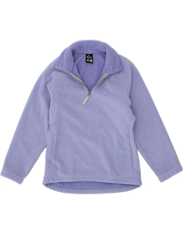 LOWE ALPINE Womens Petit Zip Neck Fleece Jumper UK 10 Small Purple