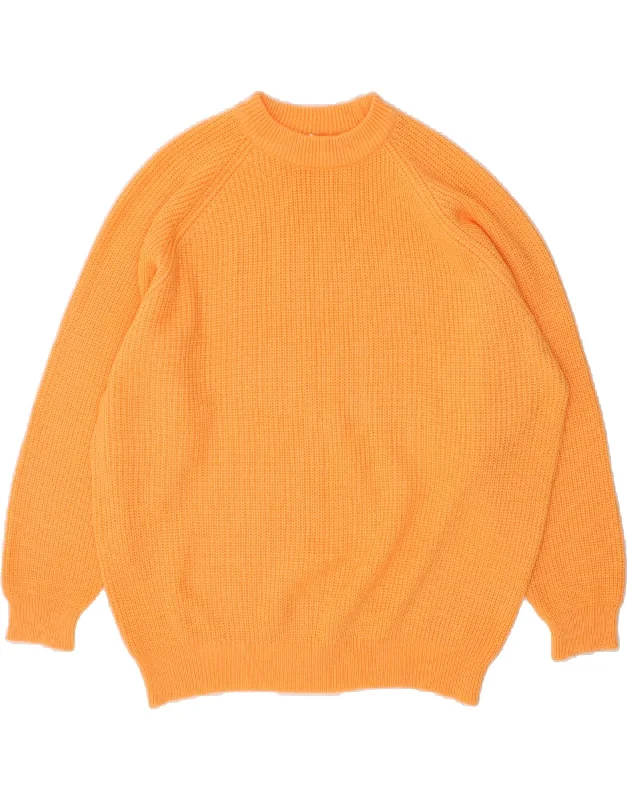 VINTAGE Womens Crew Neck Jumper Sweater UK 22/24 3XL Orange