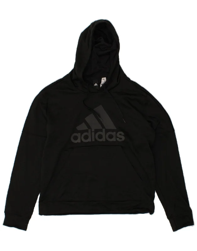 ADIDAS Womens Climawarm Graphic Hoodie Jumper UK 20/22 XL Black