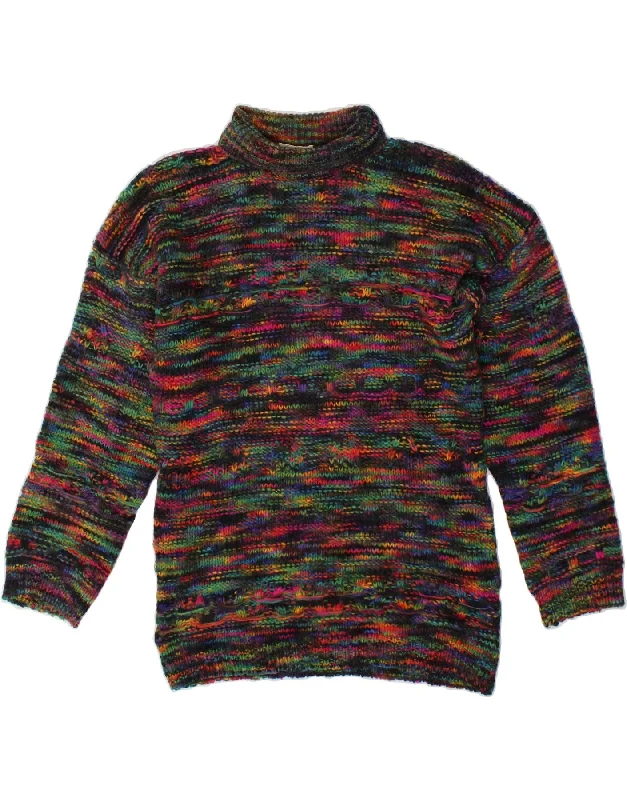 VINTAGE Womens Roll Neck Jumper Sweater UK 16 Large Multicoloured Flecked