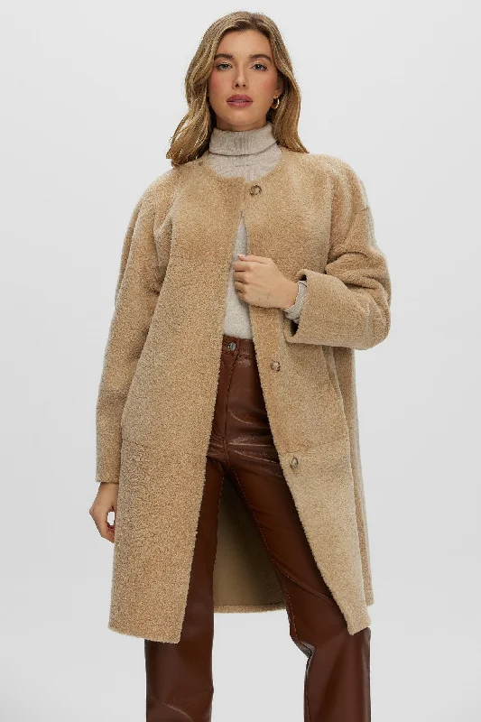 Reversible Shearling Lamb Short Coat