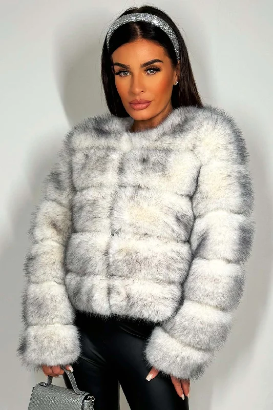 Faux Fur Bubble Coat Snow White