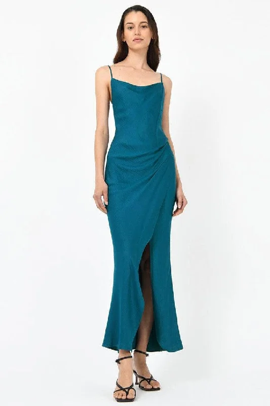 Discount Deals Isabella Low Back Dress - Teal