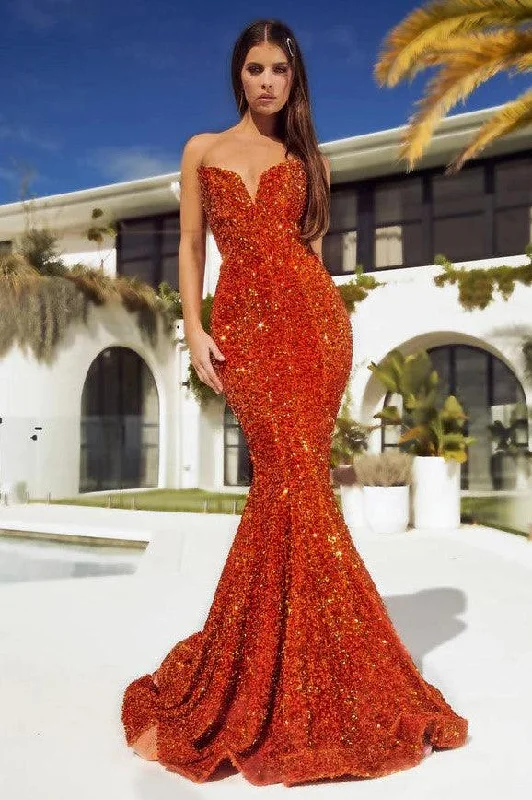 Don't Wait Portia & Scarlett PS21208 Gown - Burnt Orange