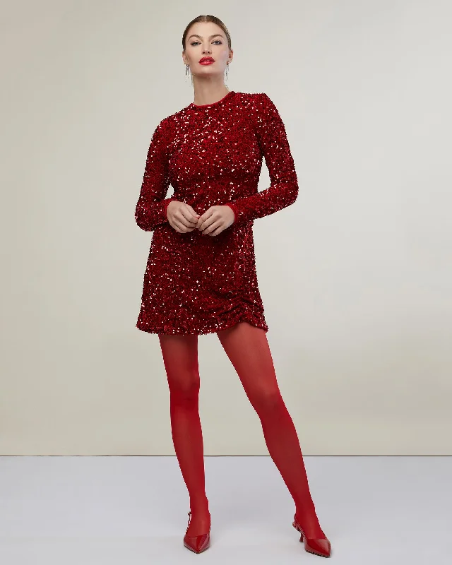Deal Dash Sequin Ruched Mini Dress