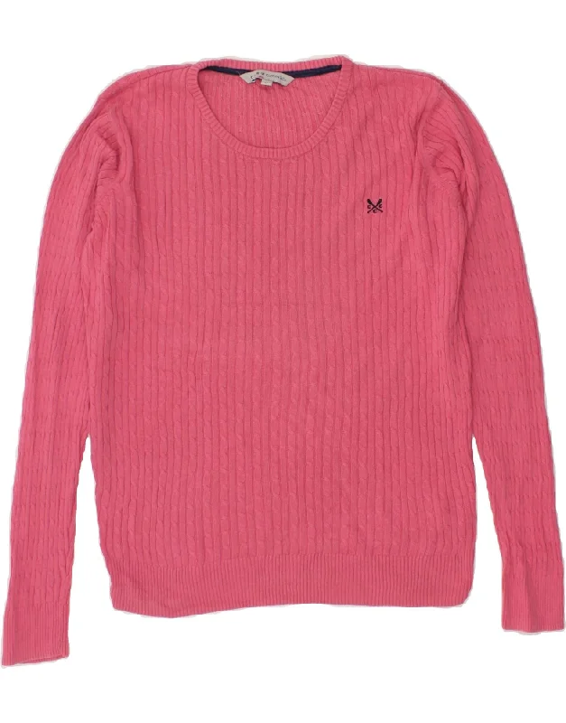 CREW CLOTHING Womens Crew Neck Jumper Sweater UK 16 Large Pink